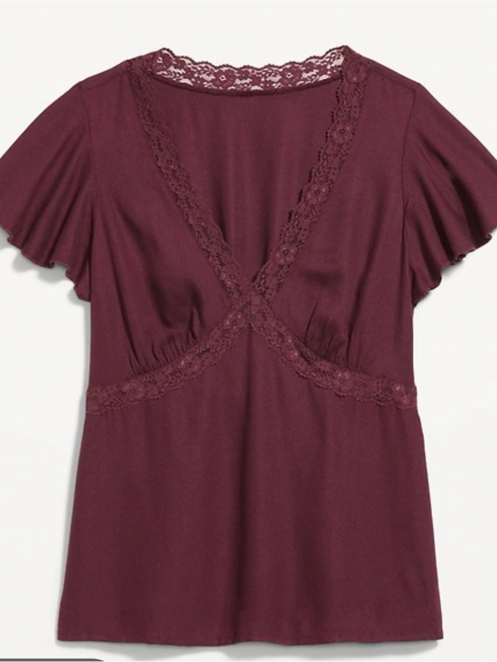 Old Navy Lace-Trim V-Neck Top - Wine